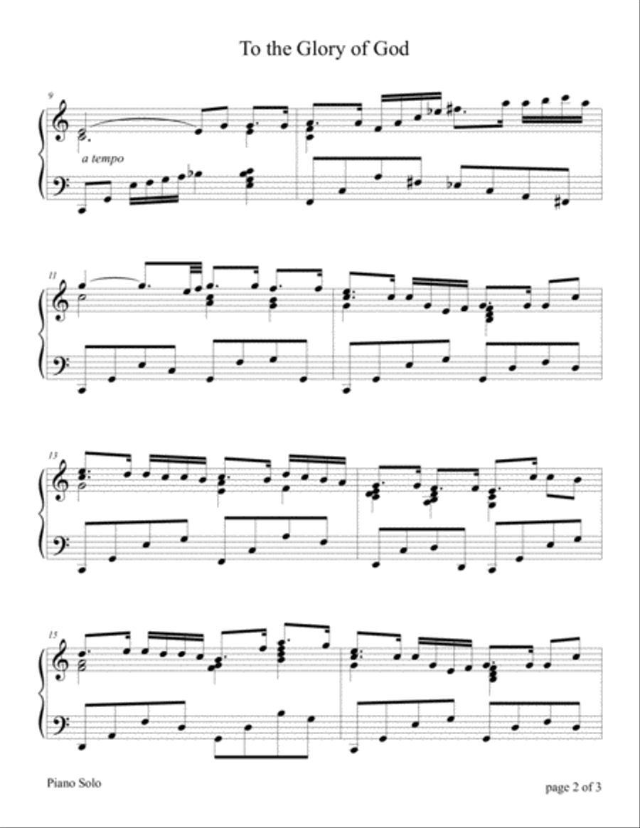 To the Glory of God Piano Solo scores gallery preview page 2