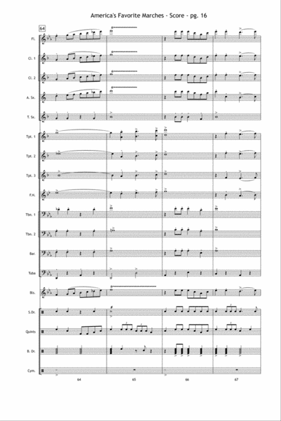 America's Favorite Marches Marching Band scores gallery preview page 17