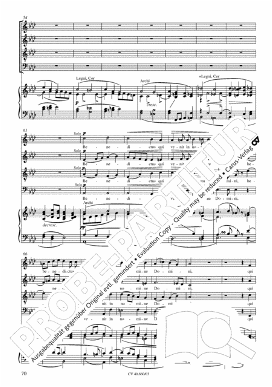 Mass in E flat major (Messe in Es) SATTB scores gallery preview page 71
