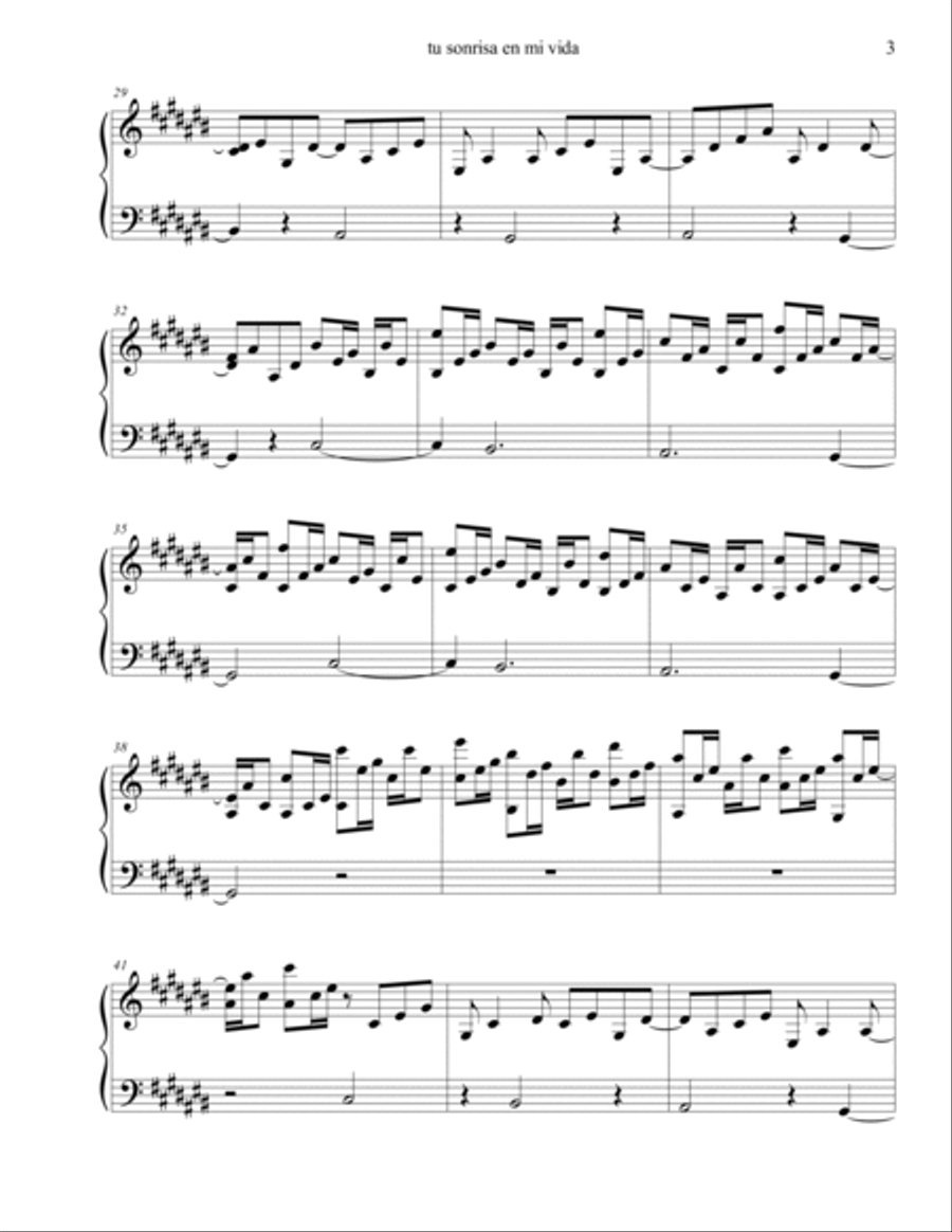 TU SONRISA EN MI VIDA TU SONRISA EN MI VIDA Piano Solo scores gallery preview page 3
