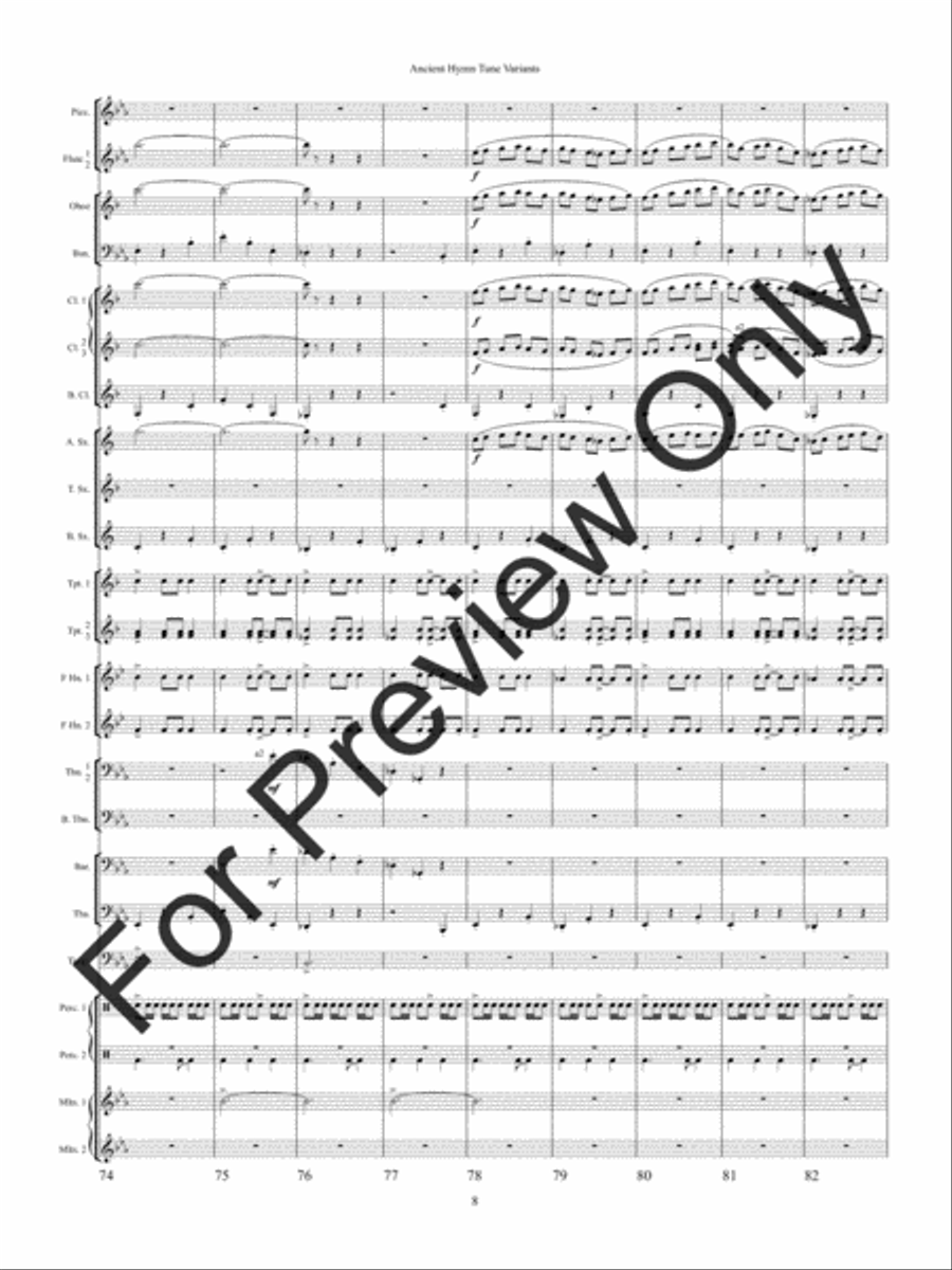 Ancient Hymn Tune Variants (Score) Concert Band scores gallery preview page 11