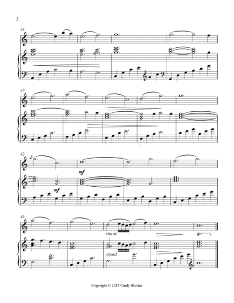 O Holy Night, for Piano and Native American Flute Flute scores gallery preview page 4