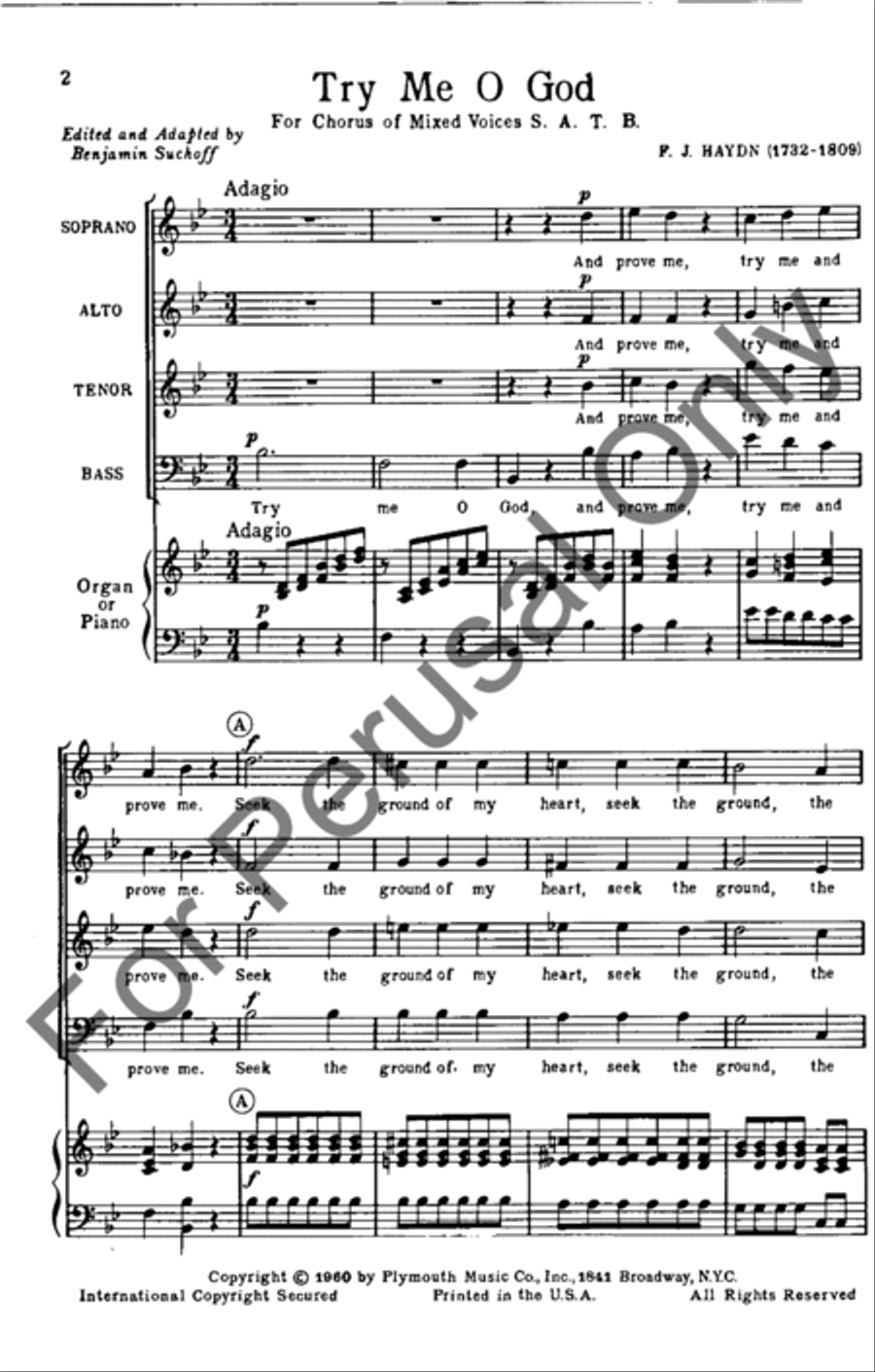 Try Me O God 4-Part scores gallery preview page 2