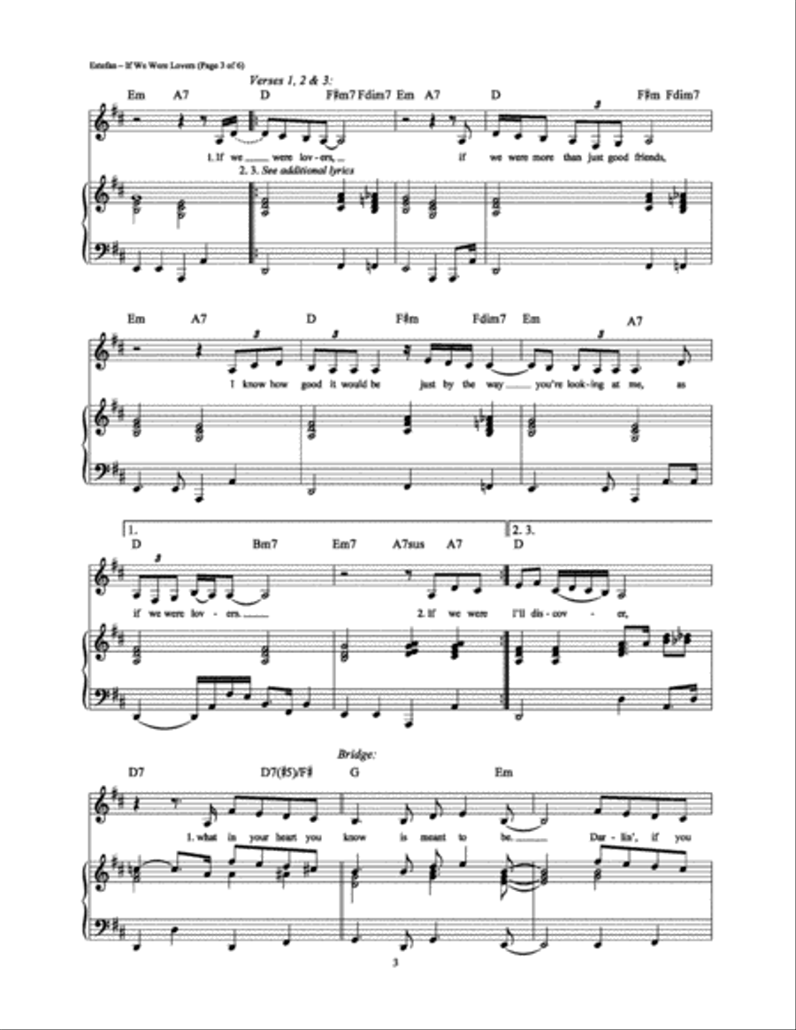 If We Were Lovers Piano, Vocal, Guitar scores gallery preview page 3