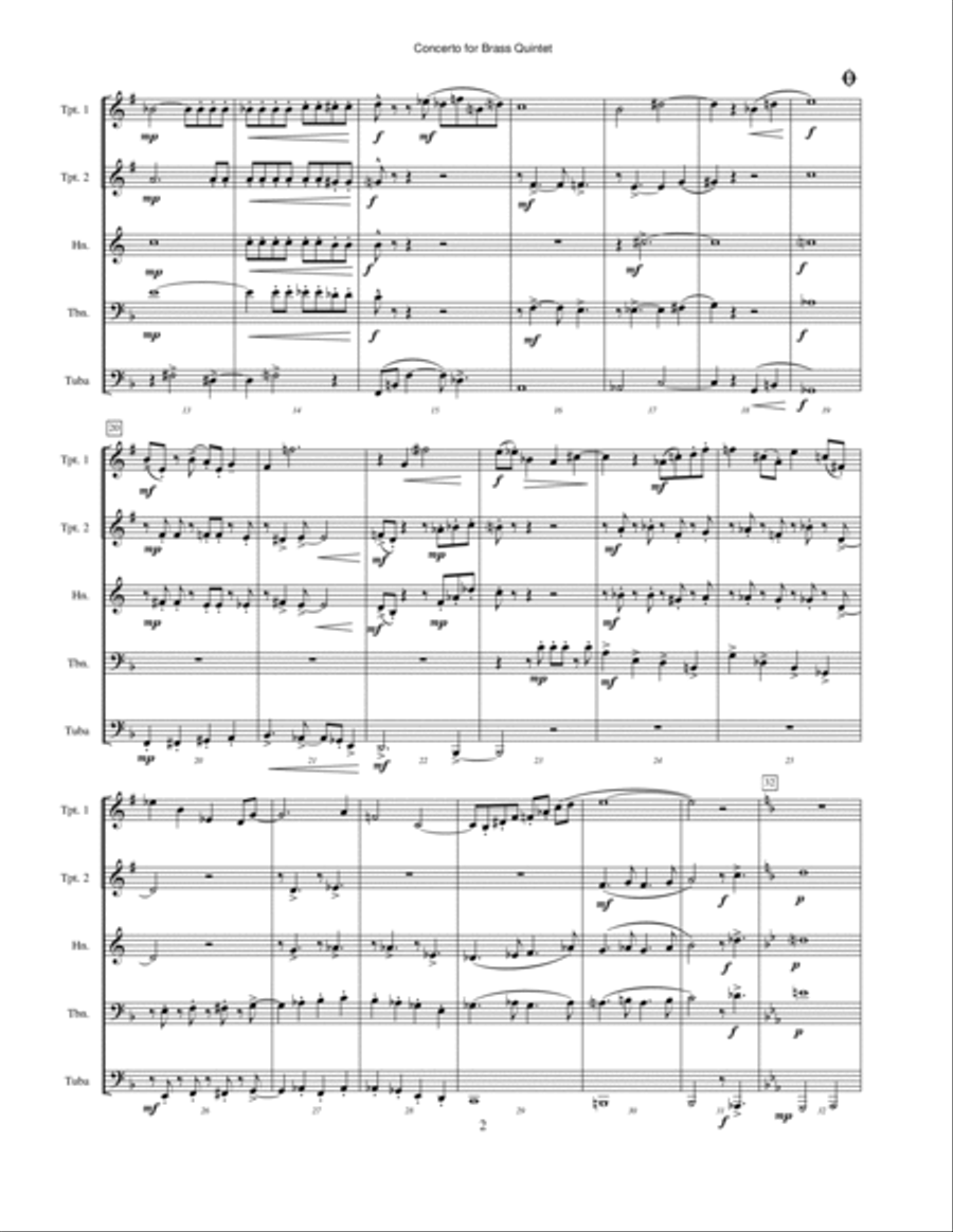 Concerto for Brass Quintet Brass Quintet scores gallery preview page 2
