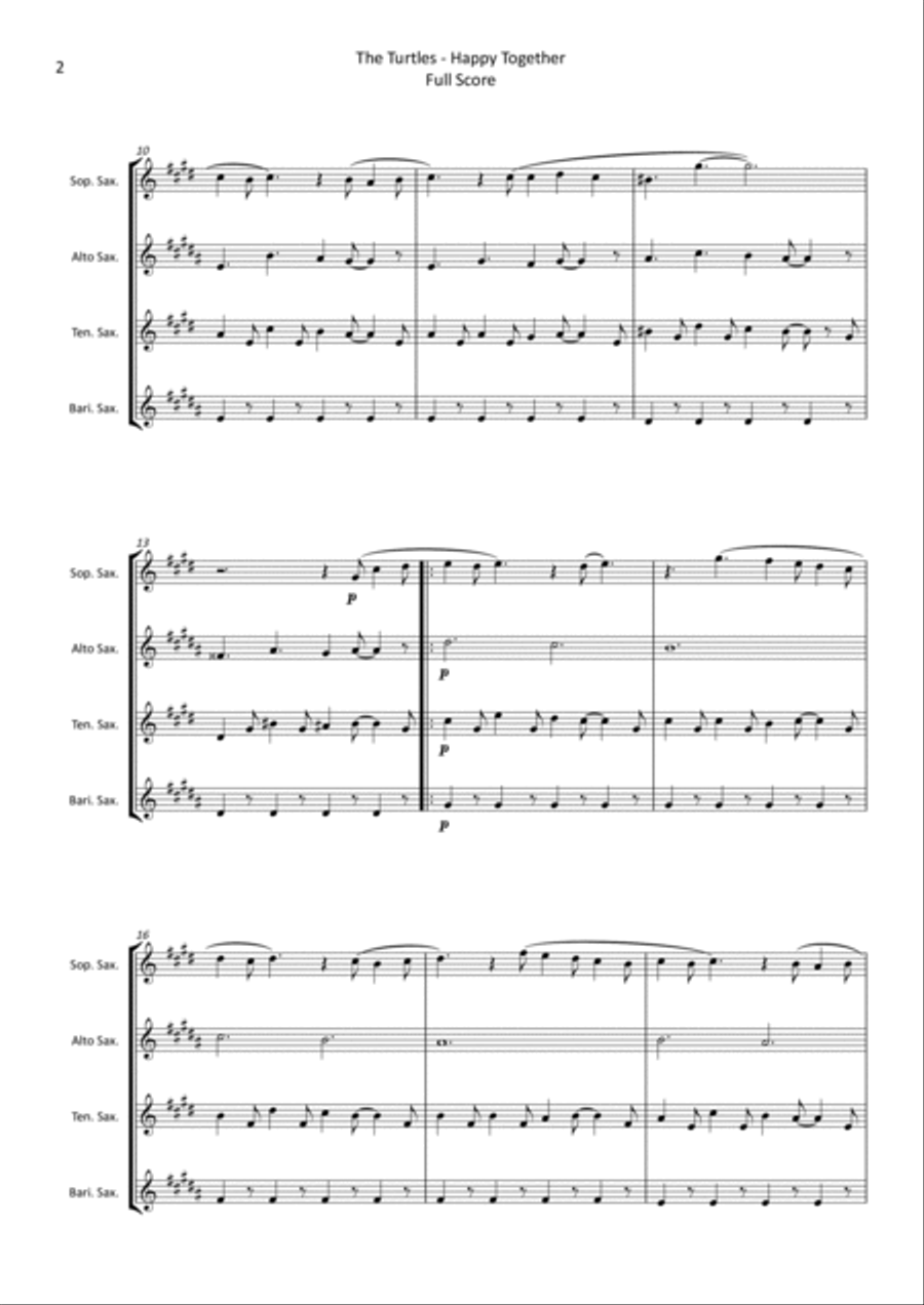 Happy Together Woodwind Quartet scores gallery preview page 4
