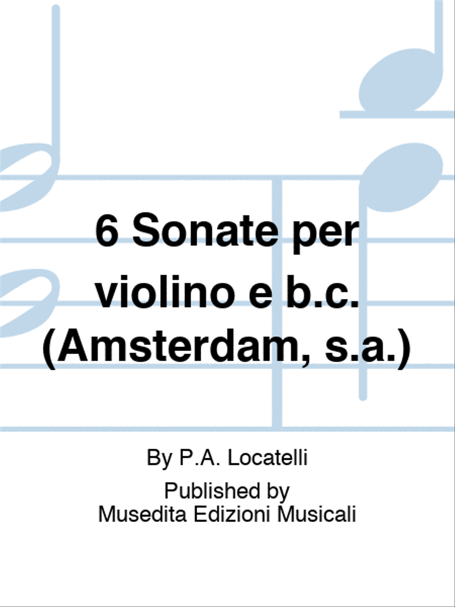 6 Sonatas (from op.8, Amsterdam, s.a.) Violin scores gallery preview page 1