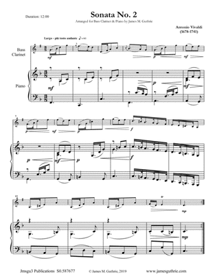 Vivaldi: Sonata No. 2 for Bass Clarinet & Piano