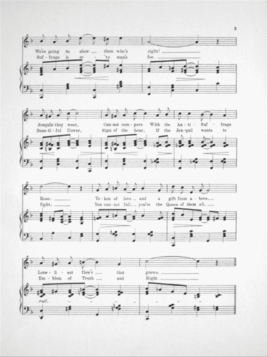 The Anti-Suffrage Rose. Song Voice scores gallery preview page 3
