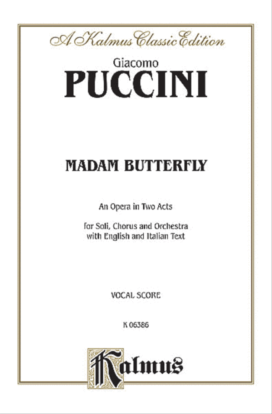 Madame Butterfly Madame Butterfly Voice scores gallery preview page 1