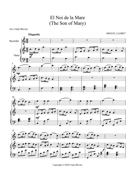 The Son Of Mary, Harp and Recorder image number null