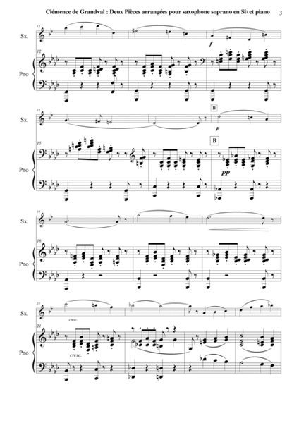 Deux Pièces: Lamento et Scherzetto for Bb soprano saxophone and piano