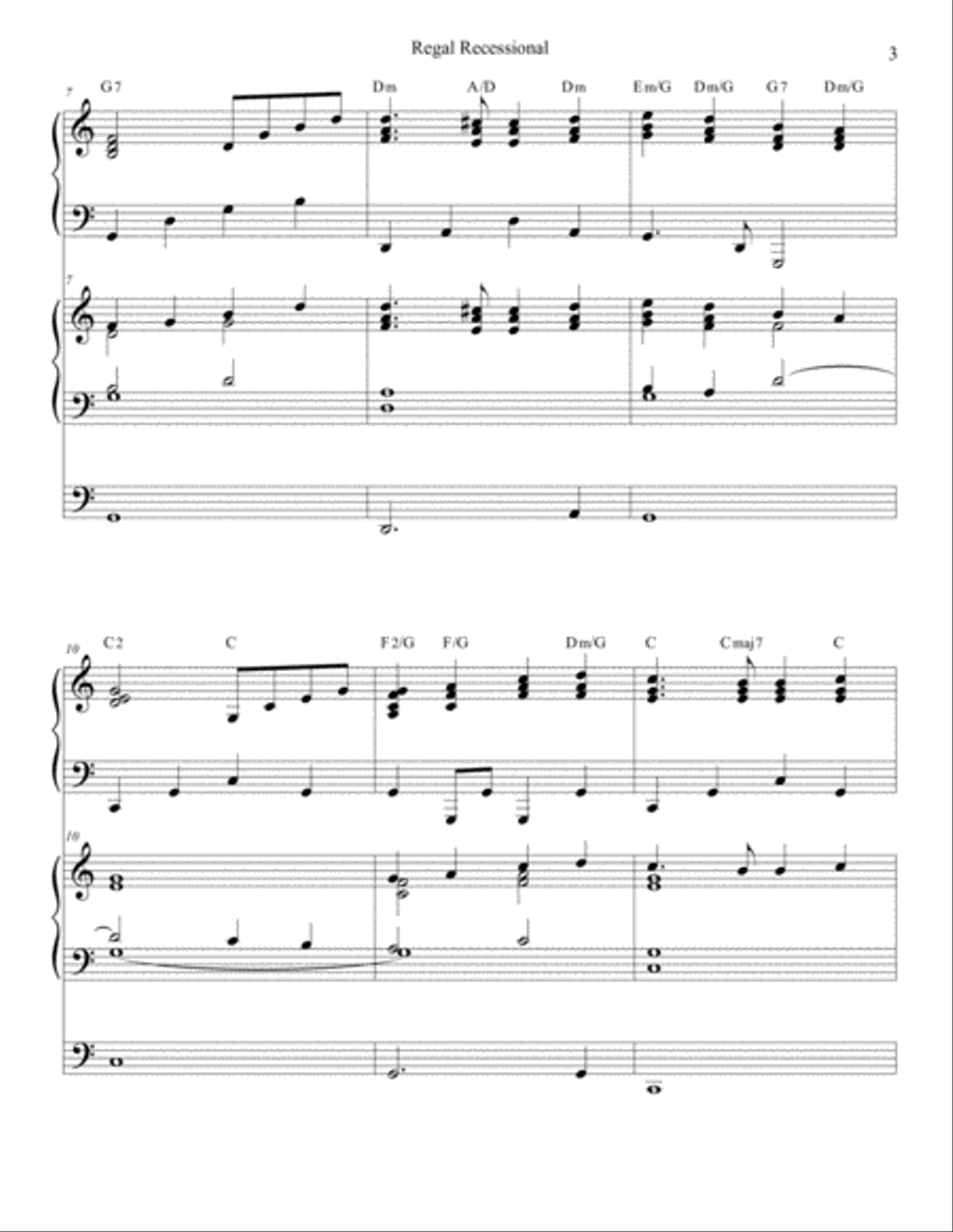 Regal Recessional - Piano & Organ Piano scores gallery preview page 3
