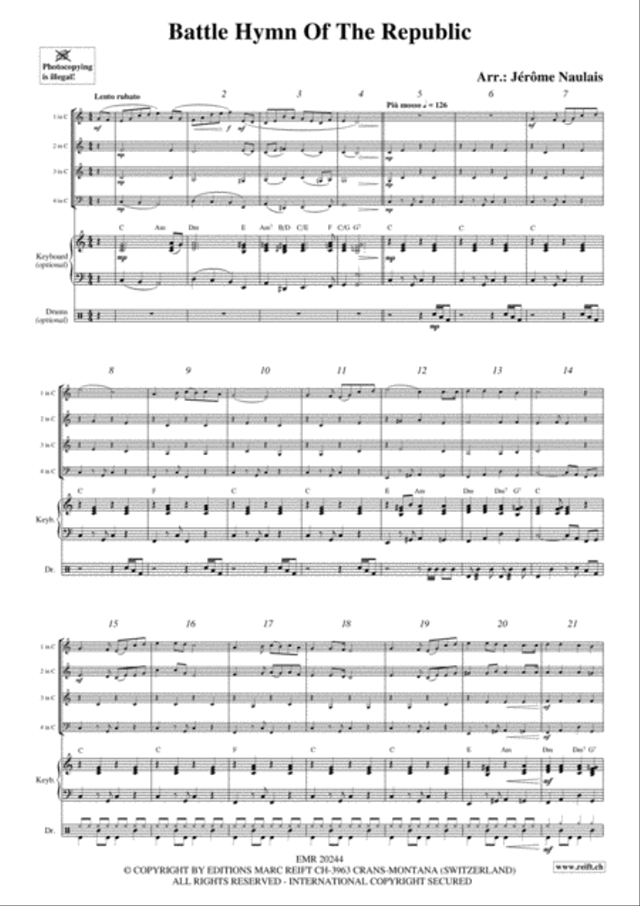 Battle Hymn Of The Republic Brass Ensemble scores gallery preview page 3