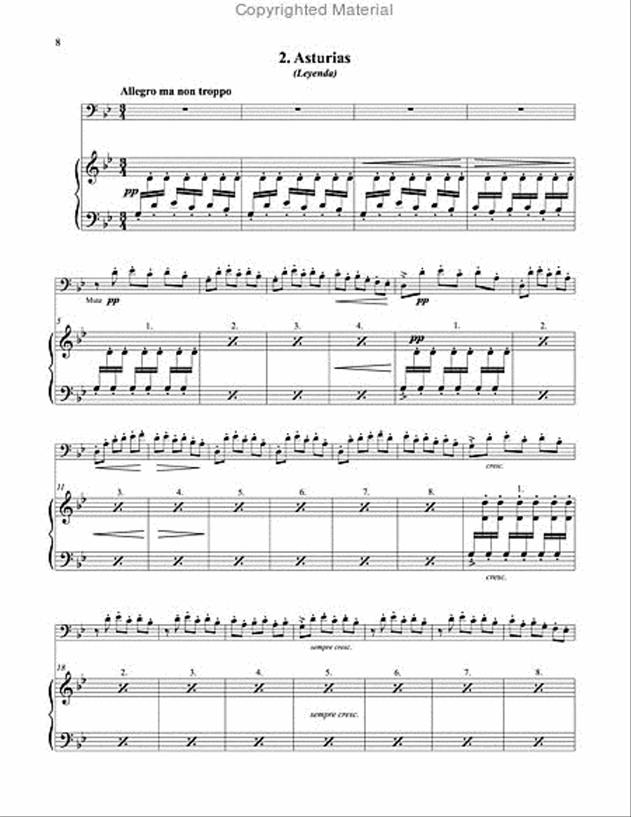 Three Pieces from Suite Espanola for Euphonium and Piano Euphonium scores gallery preview page 6