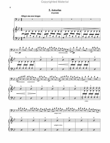 Three Pieces from Suite Espanola for Euphonium and Piano