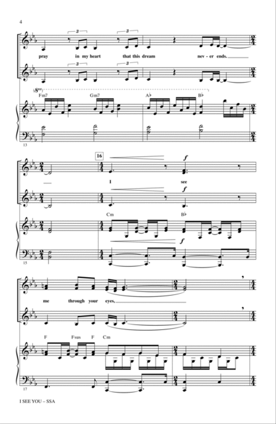 I See You (Theme from Avatar) SSA scores gallery preview page 3