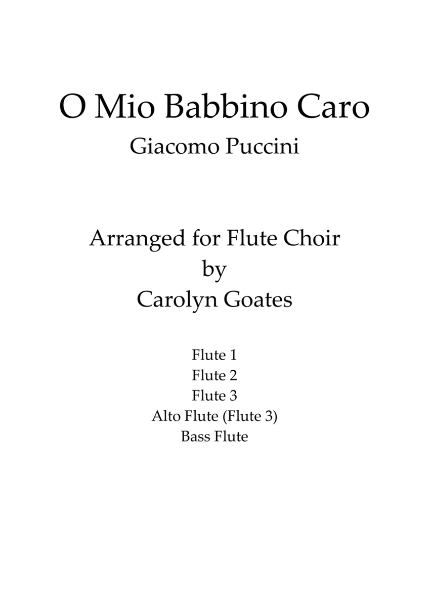 O Mio Babbino Caro (Puccini) for Flute Choir image number null