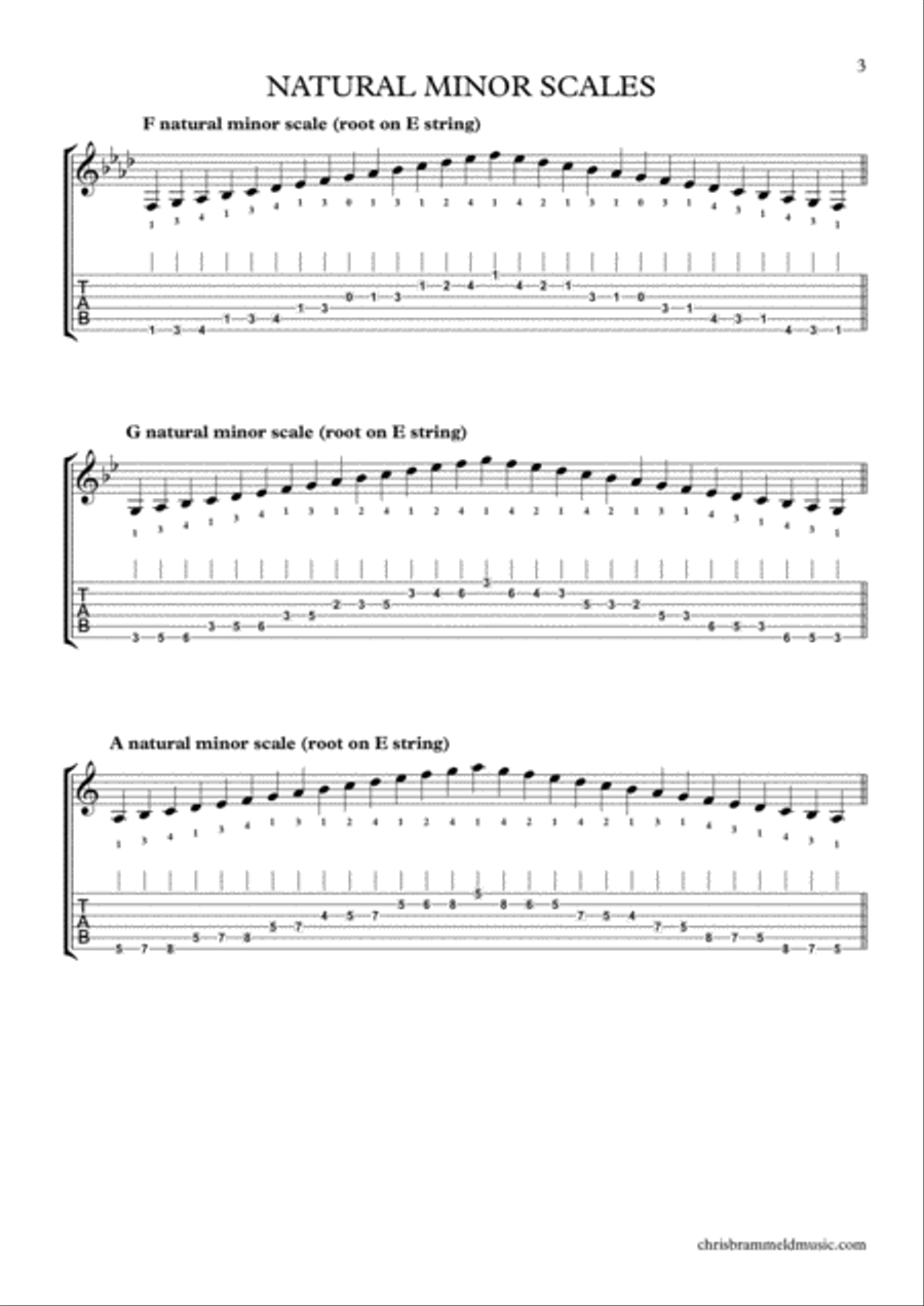 Rock School Guitar Grade 5 Scales And Arpeggios (notation and tab) Guitar Tablature scores gallery preview page 3