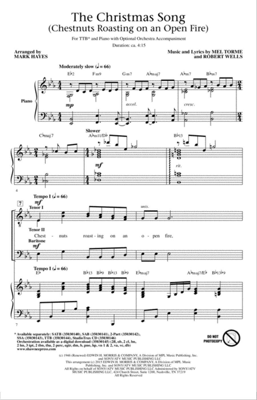 The Christmas Song (Chestnuts Roasting On An Open Fire) TTB scores gallery preview page 1