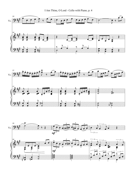 I AM THINE, O LORD (for Cello and Piano with Score/Part) image number null