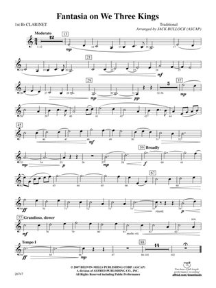 Fantasia on We Three Kings: 1st B-flat Clarinet
