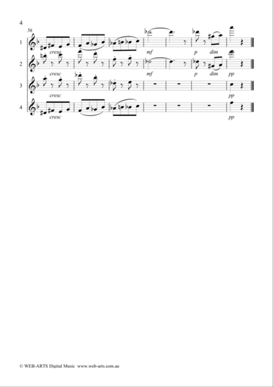 BALLET of the UNHATCHED CHICKENS for 4 flutes - MOUSSORGSKY Flute Quartet scores gallery preview page 5