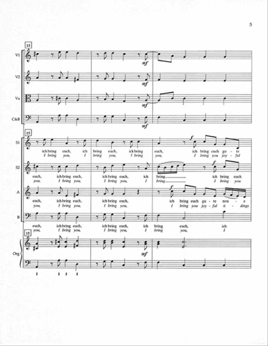Vom Himmel Hoch (From Heav'n on High) (Full Score and Instrumental Parts) Choir scores gallery preview page 4