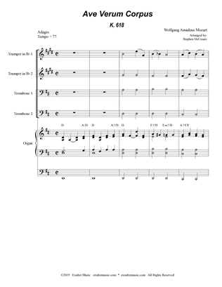 Ave Verum Corpus (Brass Quartet - Organ accompaniment - Alternate Version)