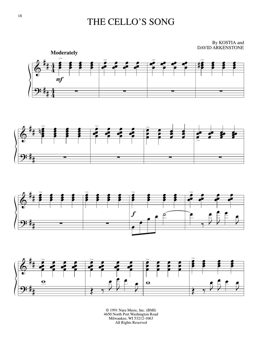 The Cello's Song Piano Solo scores gallery preview page 1