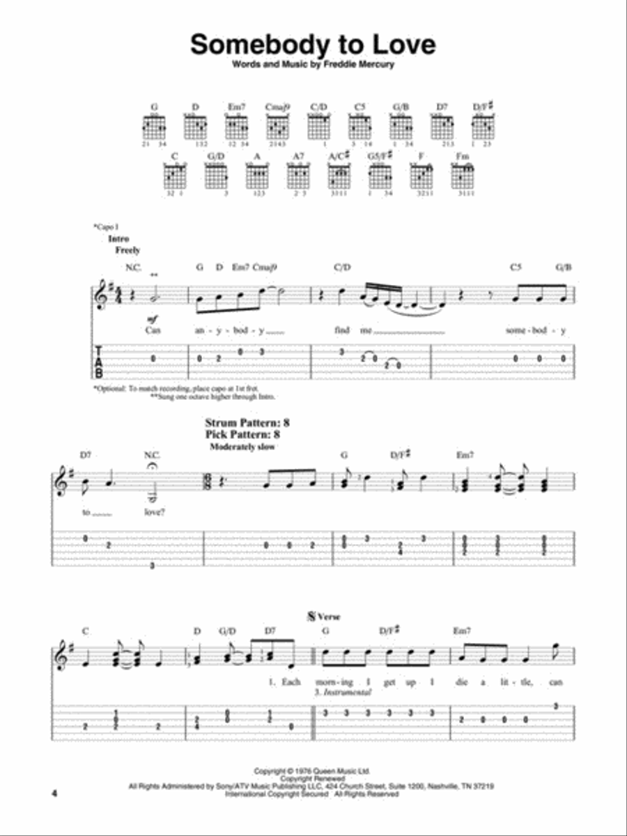 Bohemian Rhapsody Guitar Tablature scores gallery preview page 4