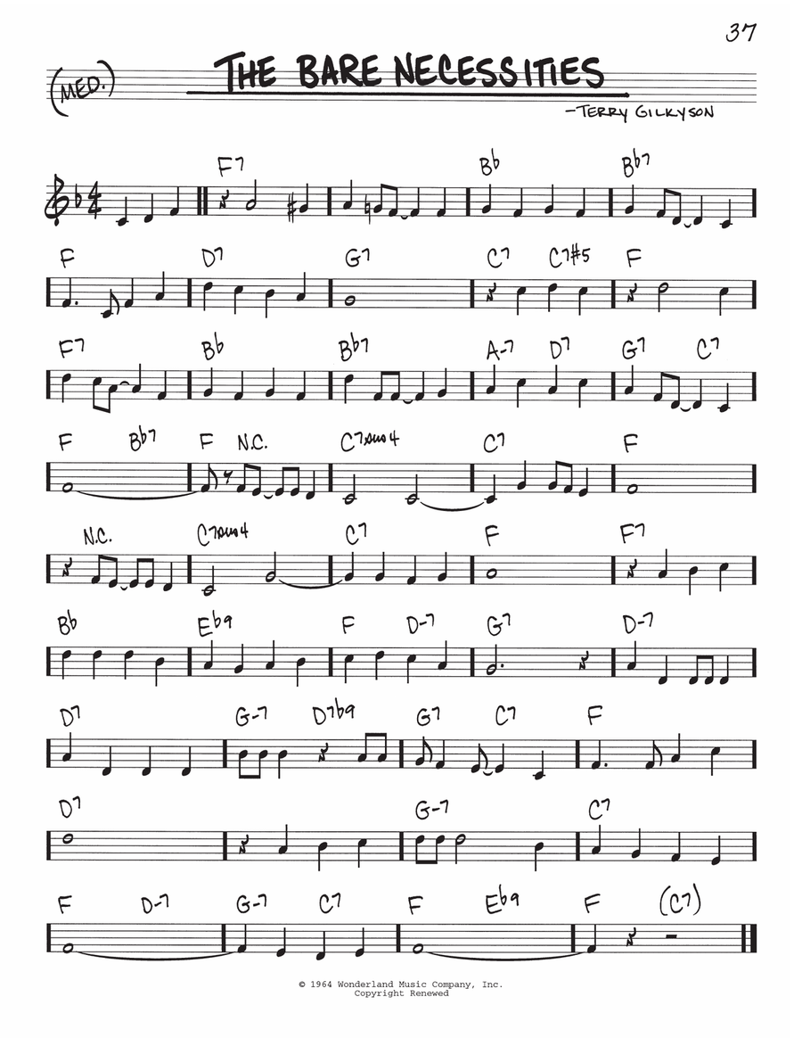 The Bare Necessities (from Disney's The Jungle Book) Piano scores gallery preview page 1