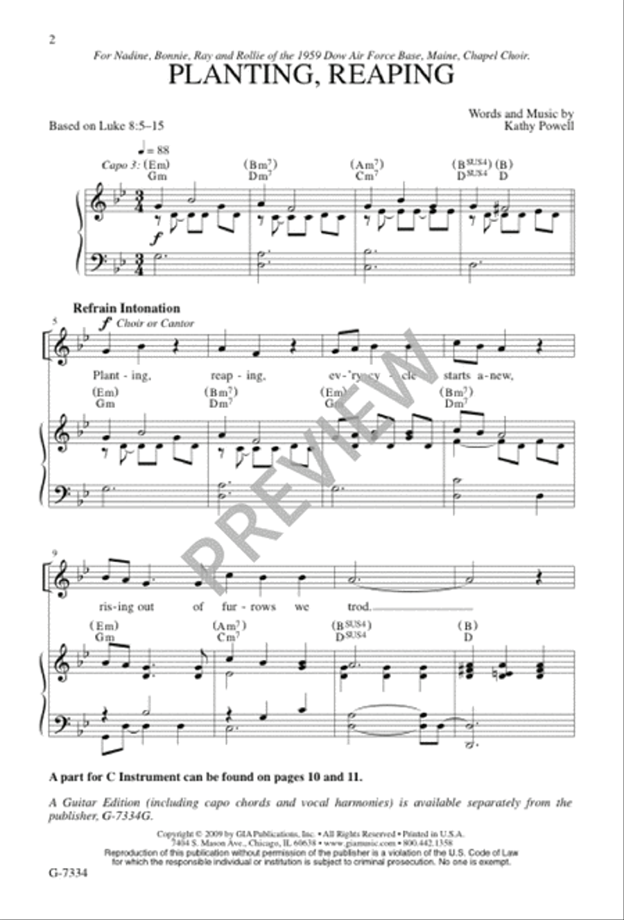 Planting, Reaping 3-Part scores gallery preview page 2