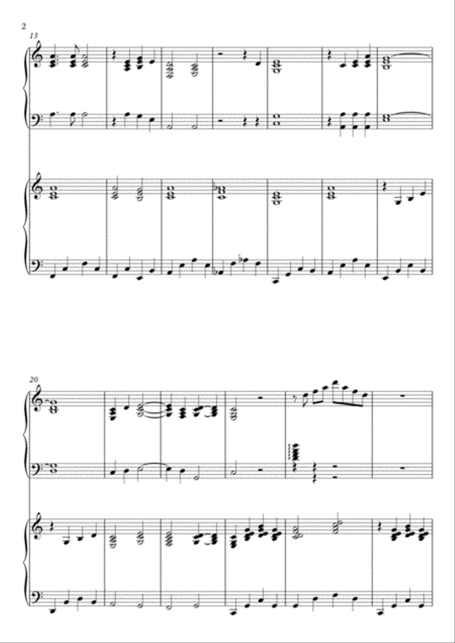 Shenandoah - 2 keyboards 4 hands Piano scores gallery preview page 2