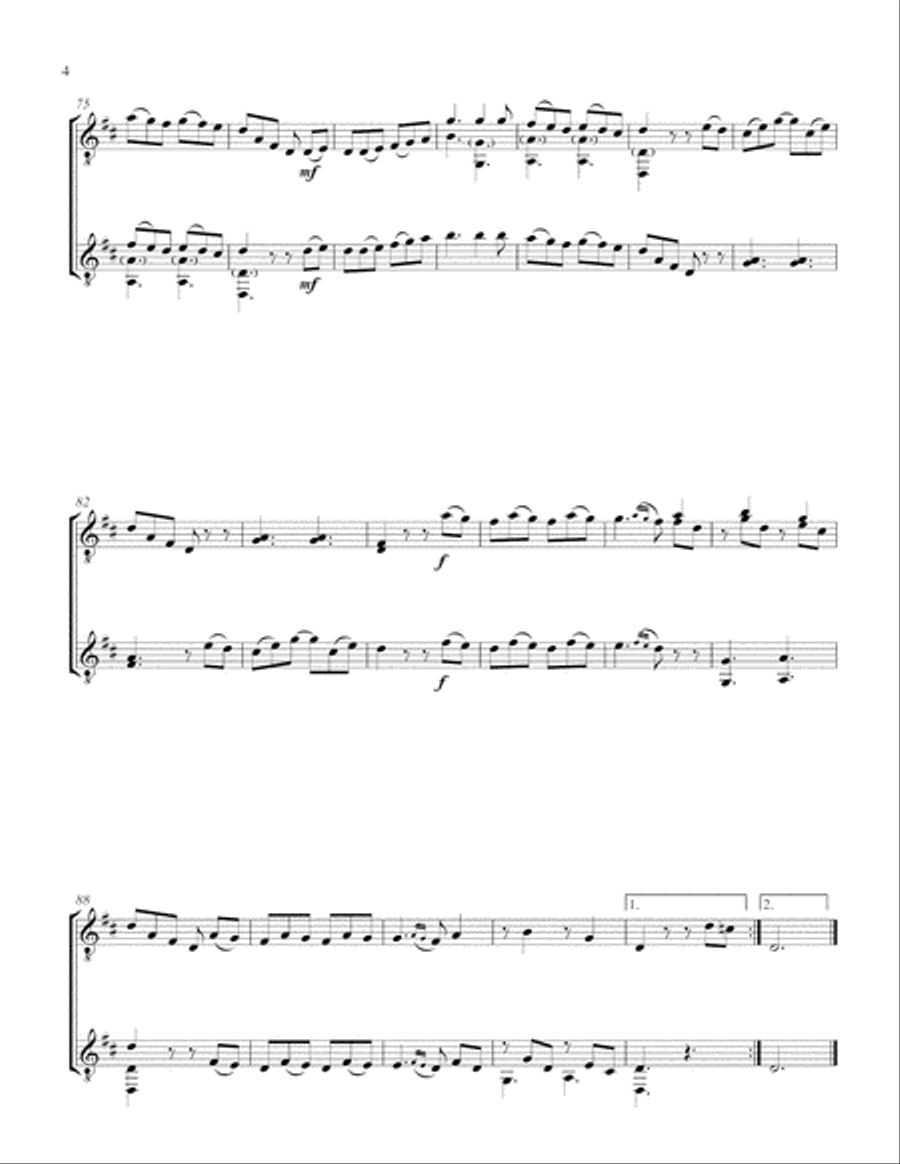 Sonata in D (Guitar Duo) - Score and Parts Acoustic Guitar scores gallery preview page 4