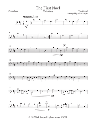The First Noel (Variations for Full Orchestra) Contrabass part