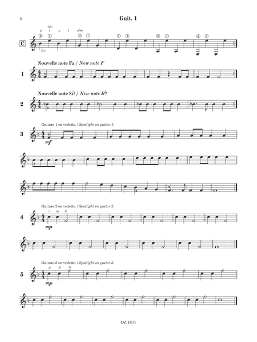 Ma guitare, mon band (guit. 1) vol. 2 Classical Guitar scores gallery preview page 6