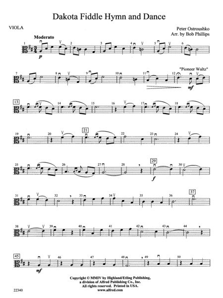 Dakota Fiddle Hymn and Dance: Viola