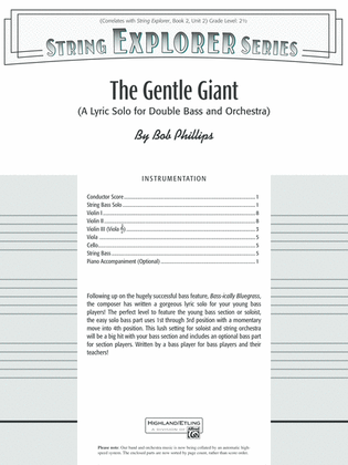 The Gentle Giant (A Lyric Solo for Double Bass and Orchestra): Score