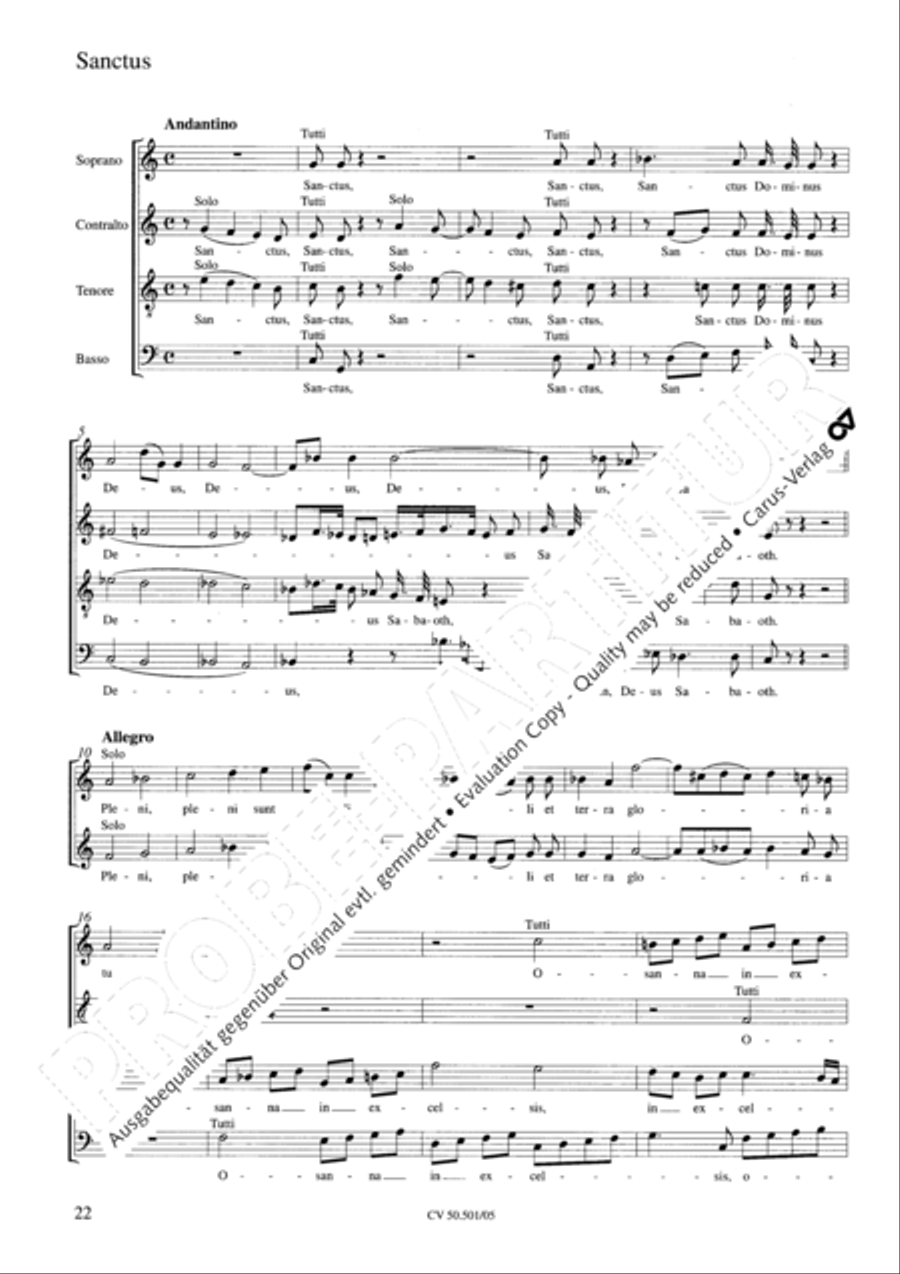 Mass in C Major 4-Part scores gallery preview page 23