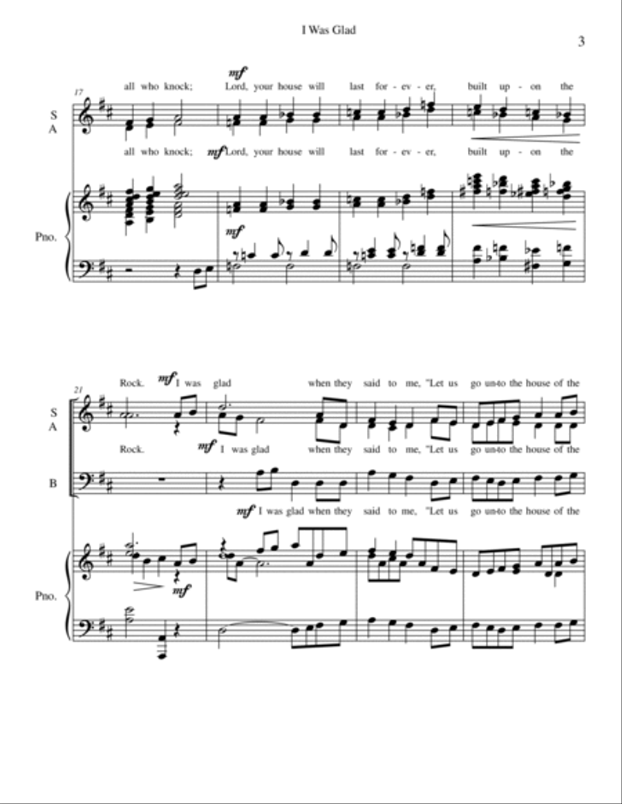 I Was Glad 3-Part scores gallery preview page 4