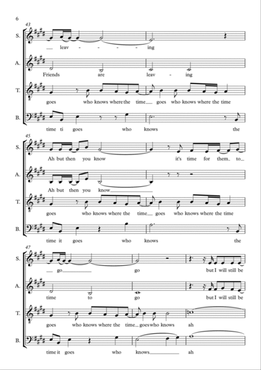Who Knows Where The Time Goes 4-Part scores gallery preview page 6