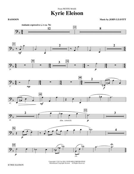 Kyrie Eleison (from Petite Mass) - Bassoon