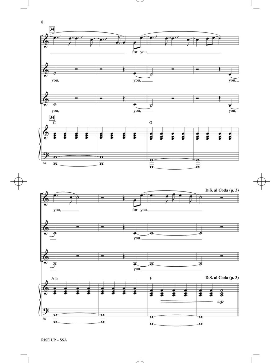 Rise Up (arr. Audrey Snyder) SSA scores gallery preview page 6