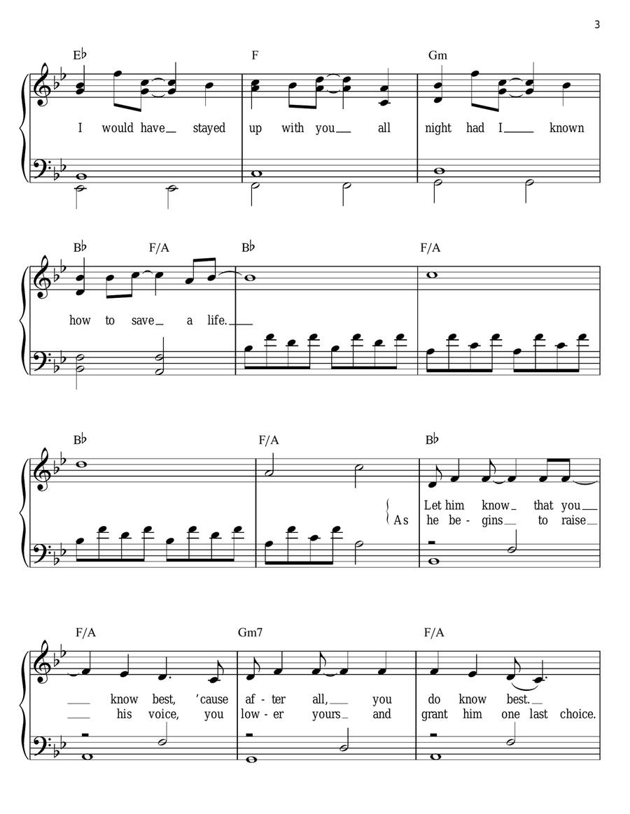 How To Save A Life Easy Piano scores gallery preview page 3