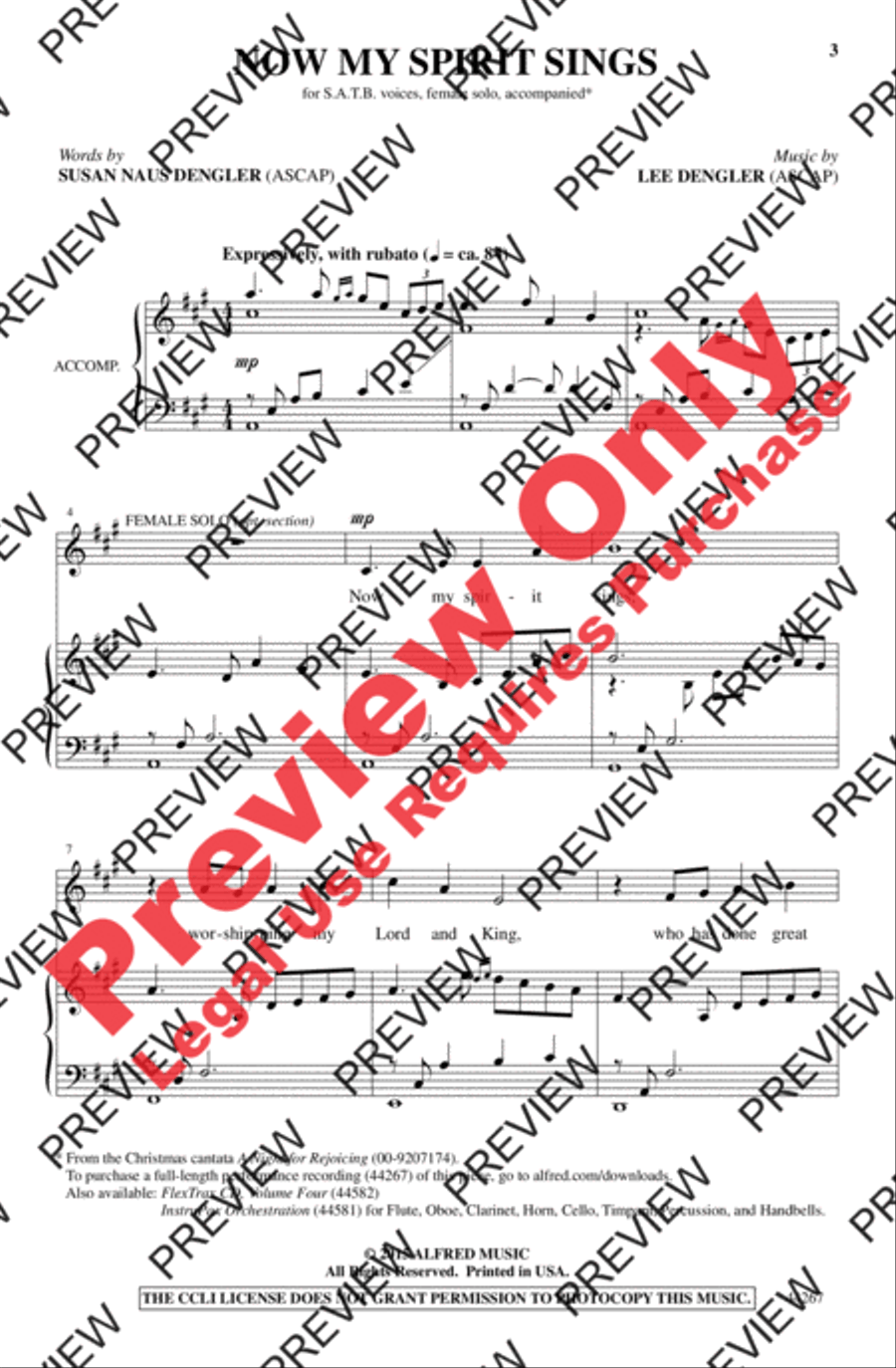 Now My Spirit Sings Now My Spirit Sings 4-Part scores gallery preview page 3
