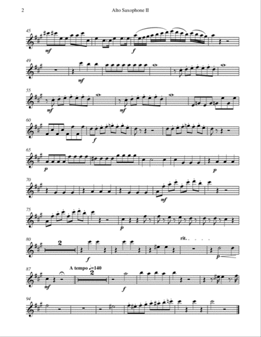 Queen of the Night - From the Magic Flute - 5 Alto Saxophones Quintet Woodwind Quintet scores gallery preview page 5
