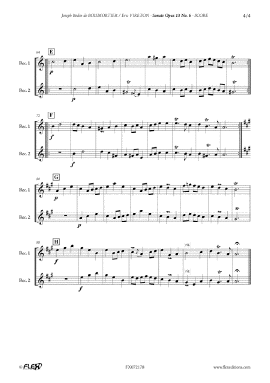 Sonata Opus 13 No. 6 Sonata Opus 13 No. 6 Woodwind Duet scores gallery preview page 5