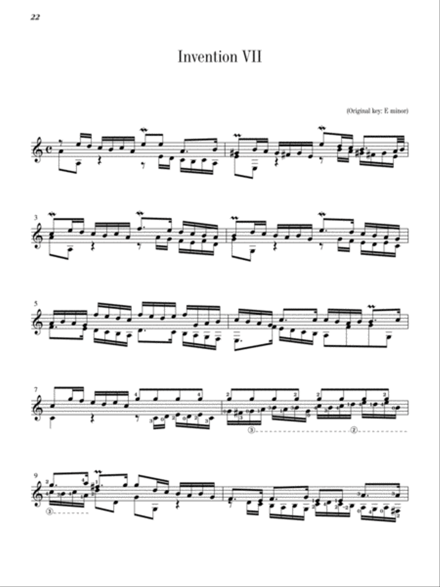 J. S. Bach -- 15 Two-Part Inventions Classical Guitar scores gallery preview page 12