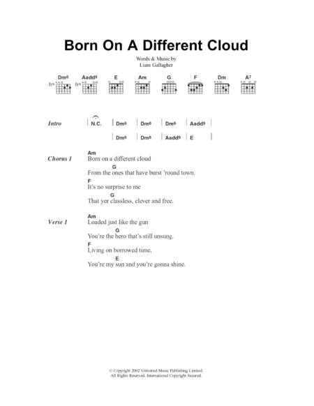 Born On A Different Cloud